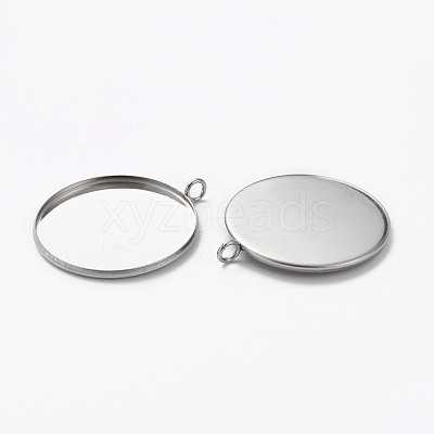 Non-Tarnish 304 Stainless Steel Pendant Cabochon Settings STAS-L253-011A-P-1