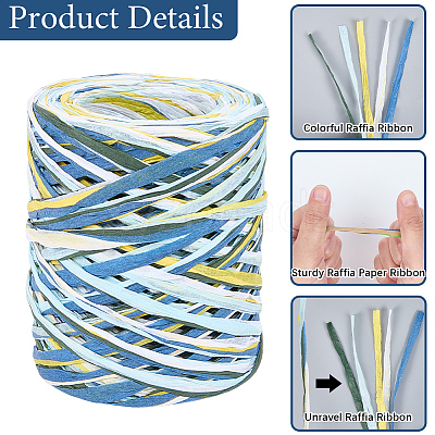 6 Colors Raffia Paper Cords OCOR-WH0063-110C-1