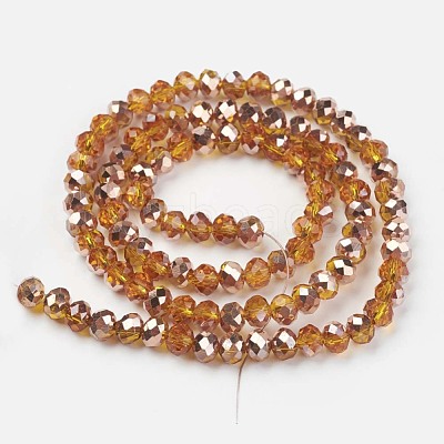 Electroplate Transparent Glass Beads Strands EGLA-A034-T6mm-N16-1