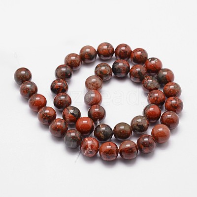 Natural Brecciated Jasper Bead Strands G-G735-35-8mm-1