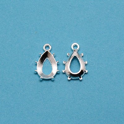 Electroplating Alloy Pendant Cabochon Settings FIND-WH0005-62S-1