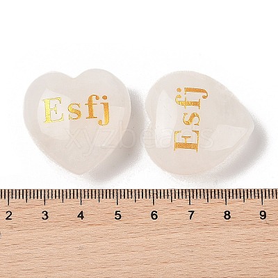 Natural Quartz Crystal Heart Engraving MBTI Figurines Statues for Home Office Desk Decorations X1-G-K353-05P-1