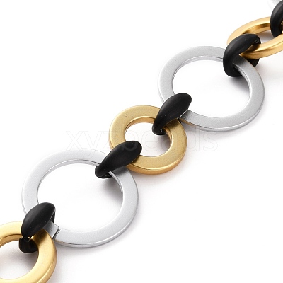 Handmade Spray Painted CCB Chains AJEW-JB00854-02-1
