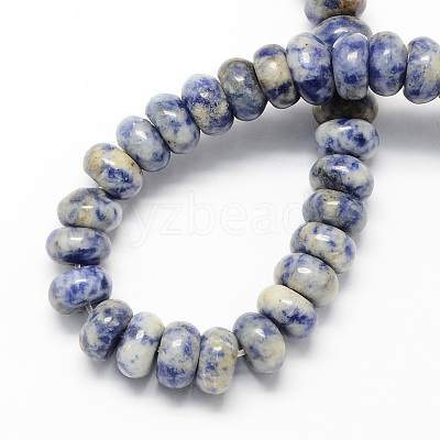 Natural Blue Spot Jasper Rondelle Beads Strands G-S105-8mm-29-1