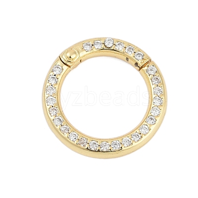 Brass Micro Pave Cubic Zirconia Twister Clasp X-KK-G522-16G-1