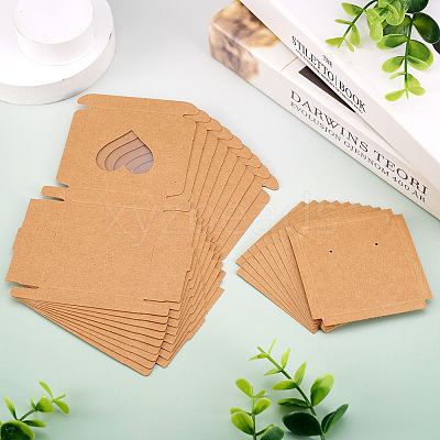 Square Kraft Paper Jewelry Storage Boxes CON-TAC0001-04B-1