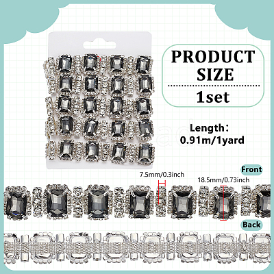 1 Yard Rectangle Iron Rhinestone Strass Chains CH-FG0001-02A-1
