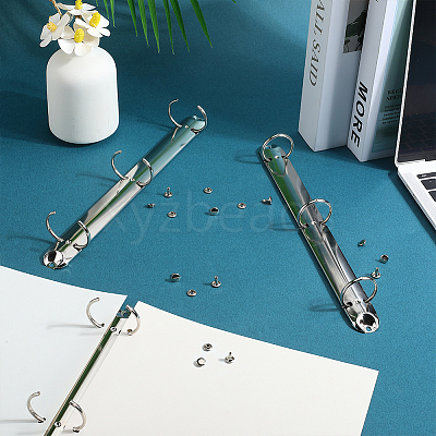Iron Notebook 3-Ring Loose Leaf Book Binder Hinged Clamp FIND-WH20007-15F-P-1