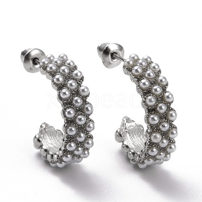 Ring & Round Rhinestone Stud Earrings EJEW-D277-09P-1