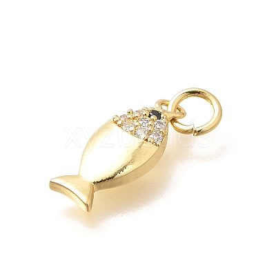Brass Micro Pave Clear Cubic Zirconia Pendants KK-Q040-07B-G-1