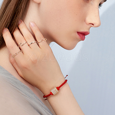 2 Sets 2 Styles Plastic Imitation Pearl Open Cuff Rings Set RJEW-AN0001-07-1