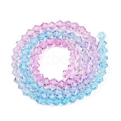 Gradient Color Baking Paint Glass Bead Strands DGLA-A039-T6mm-A06-1