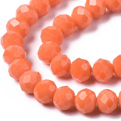 Opaque Solid Color Glass Beads Strands EGLA-A034-P6mm-D20-1