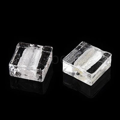 Handmade Silver Foil Lampwork Beads FOIL-S006-12x12mm-11-1