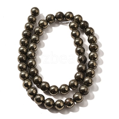 Natural Pyrite Beads Strands G-H059-A01-02-1