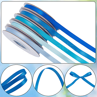5 Rolls Single Face Polyester Satin Ribbon SRIB-CY0001-38A-1