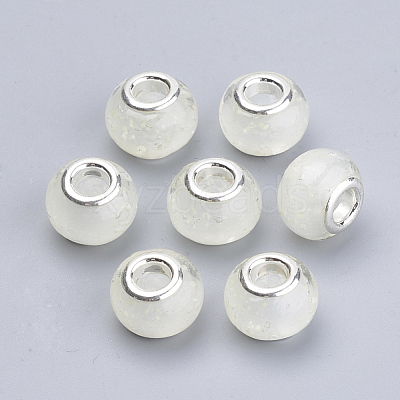 Handmade Luminous Lampwork European Beads LAMP-Q029-35L-1