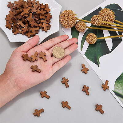 100Pcs Wooden Pendants WOOD-SC0001-38-1