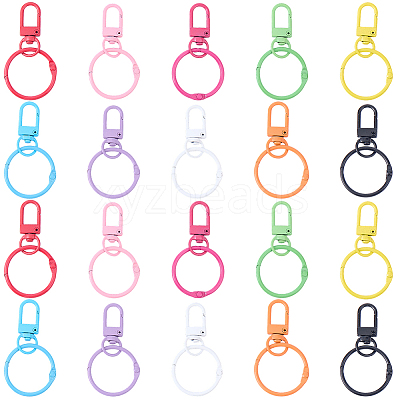 20Pcs 10 Colors Spray Painted Zinc Alloy Swivel Clasps FIND-SP0005-53-1