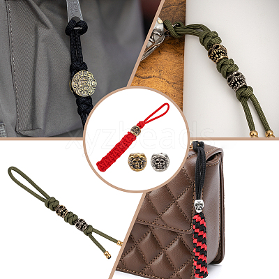 2Pcs 2 Colors Brass EDC European Beads FIND-NB0004-99-1
