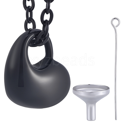 1Pc 304 Stainless Steel Heart Pendant Urn Ashes Necklaces NJEW-CN0001-20EB-1