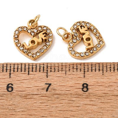 304 Stainless Steel Rhinestone Pendants RB-CBA73E1-02G-1