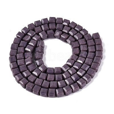 Opaque Glass Beads Strands GLAA-R041-8x8mm-C06-1