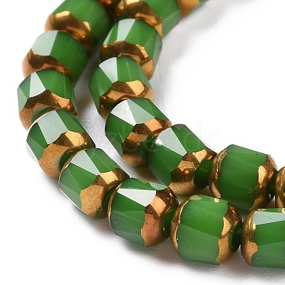 Electroplated Glass Imitation Jade Beads Strands GLAA-P003-C04-1