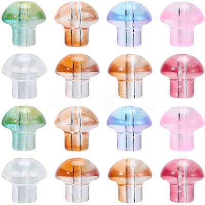 64Pcs 8 Colors Transparent Glass Beads GLAA-PA0001-24-1