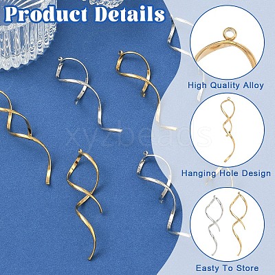 4Pcs 2 Colors Ion Plating(IP) 304 Stainless Steel Pendants STAS-YW0011-25-1