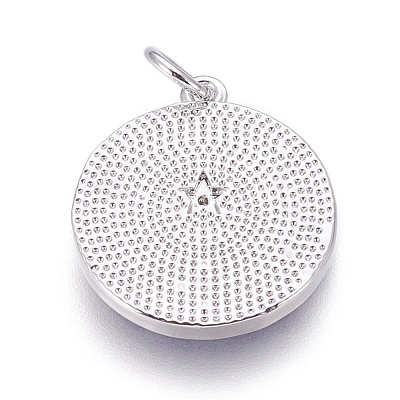 Brass Enamel Pentacle Pendants KK-O113-05B-P-1
