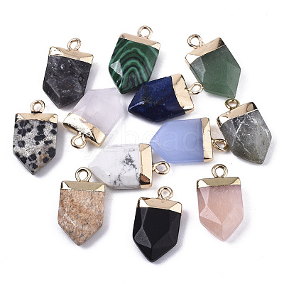 Natural & Synthetic Mixed Gemstone Pointed Pendants G-N326-34-1