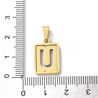 304 Stainless Steel Alphabet Pendants STAS-S152-01G-U-1
