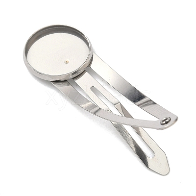 304 Stainless Steel Snap Hair Clip Finding STAS-B126-01C-P-1