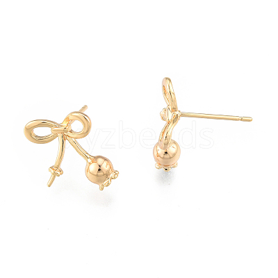 Brass Stud Earring Findings KK-N216-538-1
