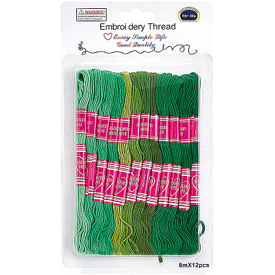 12 Skeins 6-Ply Polycotton(Polyester Cotton) Embroidery Floss DIY-CY0002-94A-1