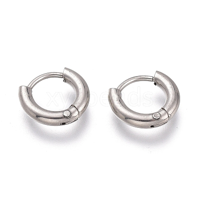 Tarnish Resistant 201 Stainless Steel Huggie Hoop Earrings EJEW-L256-05L-P-1