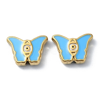 Ion Plating(IP) 304 Stainless Steel Enamel Beads STAS-Q318-09B-1