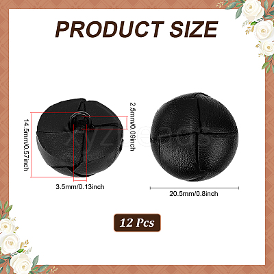 12Pcs Leather Buttons BUTT-HY0001-26B-1
