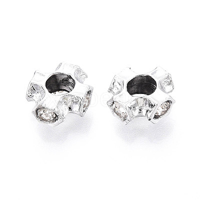Alloy Rhinestone European Beads FIND-N009-04P-1