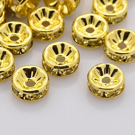 Brass Rhinestone Spacer Beads RB-A014-Z8mm-13G-1