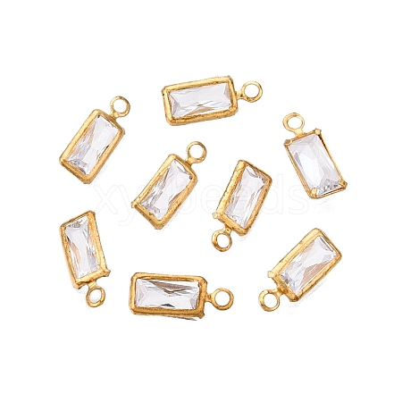 Brass with Cubic Zirconia Charms KK-T070-15C-1