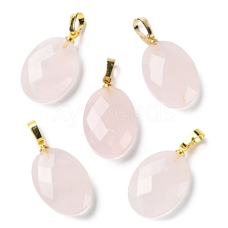 Natural Rose Quartz Pendants G-E603-03G-04-1