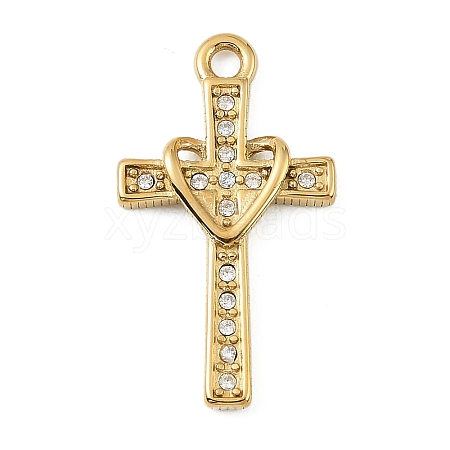 304 Stainless Steel Rhinestone Pendants STAS-P430-01C-G01-1