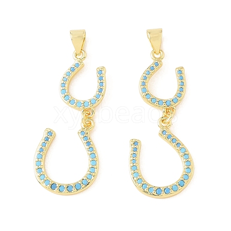 Brass Micro Pave Sky Blue Cubic Zirconia Pendants CU-CBA9CBD-12G-1
