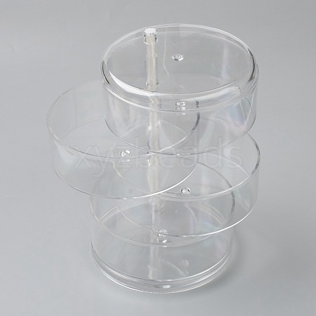 Rotatable 4-Layer Plastic Jewelry Storage Box AJEW-H109-01-1