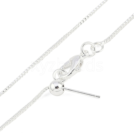 1mm Rack Plating Brass Box Chain Adjustable Slider Necklaces for Women Men MAK-L044-56S-1