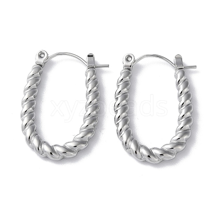 304 Stainless Steel Twist Hoop Earrings STAS-Z052-09P-1