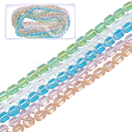 AHADERMAKER 5 Strands 5 Colors Transparent Electroplate Glass Beads Strands EGLA-GA0001-04-1