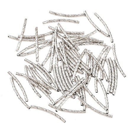 Brass Texture Curved Tube Beads KK-H250-01B-P-1